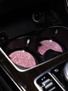 MEIKAXIU 2pcs Leopard Print Car Coaster - Pink - View 4