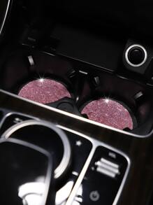 MEIKAXIU 2pcs Leopard Print Car Coaster - Pink - View 5