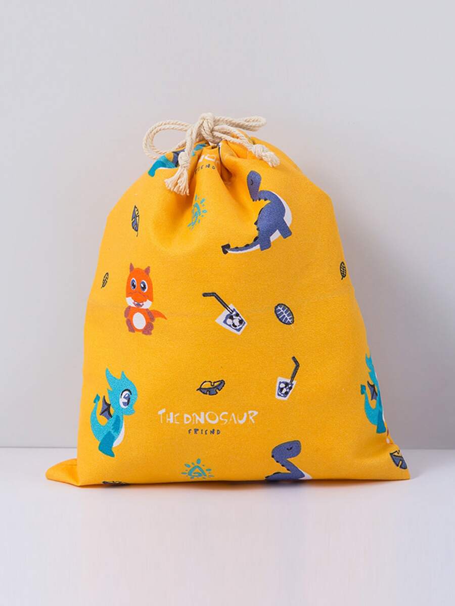 1入組恐龍圖案旅行包裝袋卡通可愛滌綸衣服旅行收納袋