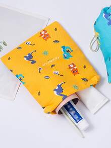 1入組恐龍圖案旅行包裝袋卡通可愛滌綸衣服旅行收納袋