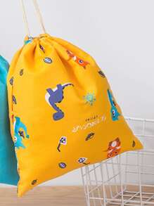 1入組恐龍圖案旅行包裝袋卡通可愛滌綸衣服旅行收納袋