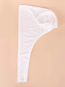 素色頭巾帽 - 白色 - 查看 3