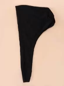 Solid Head Wrap Bonnet Hair Bonnet Turban - Black - View 3