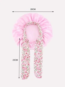 小女童印花蝴蝶結裝飾髮帽 - 淺粉色 - 查看 4