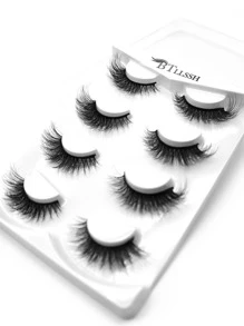 4 cặp lông mi giả mắt mèo, lông mi giả, lông mi giả, lông mi giả - màu đen - Xem 2