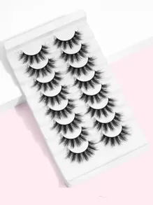 MAGEFY 8 cặp lông mi giả tự nhiên nguyên sợi & 1 cọ chải mi dùng một lần, lông mi giả mềm mại dùng hàng ngày, lông mi Manga, vật dụng thiết yếu khi đi du lịch, lông mi giả, lông mi giả - màu đen - Xem 2