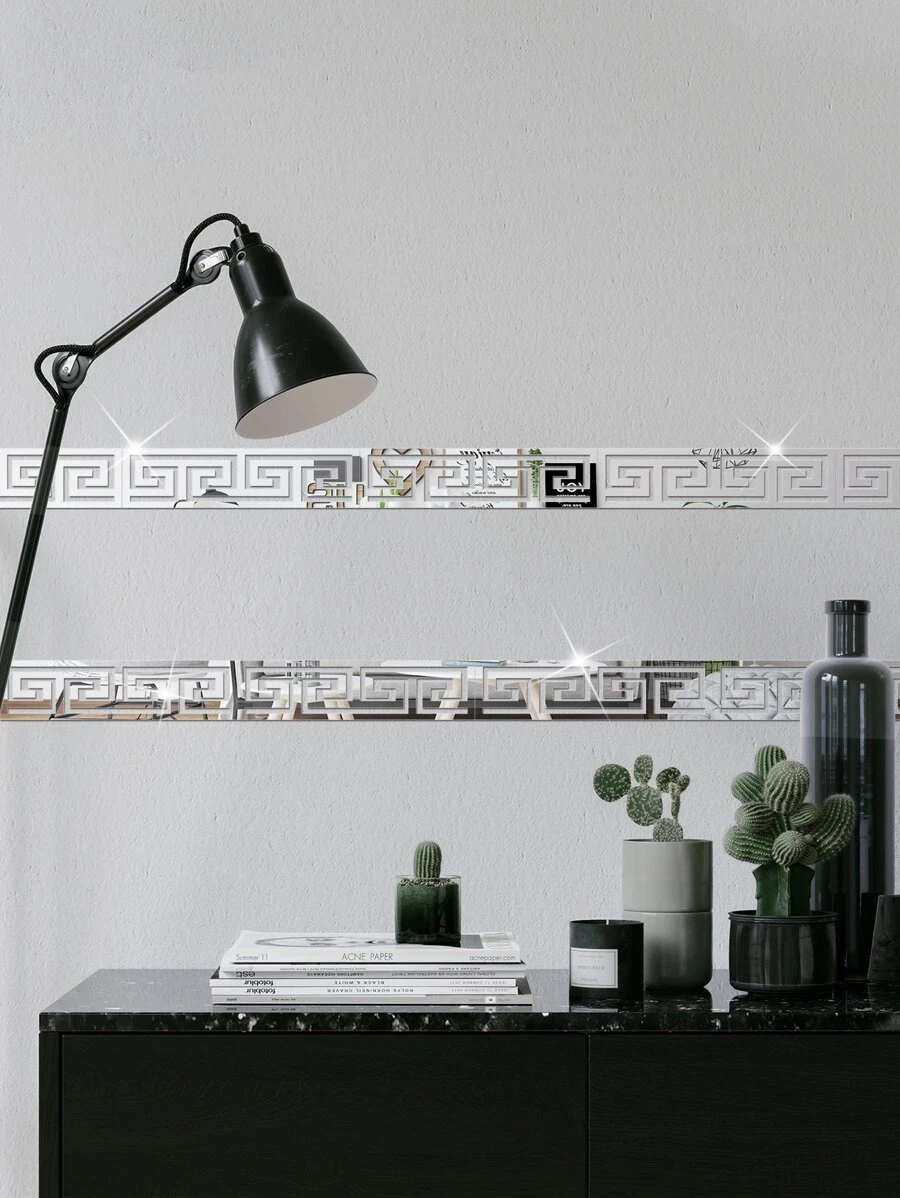 10 Cái/lốc Rỗng Ra Gương Acrylic Dán Tường Trang Trí Nhà Cửa - Bạc - Xem 1