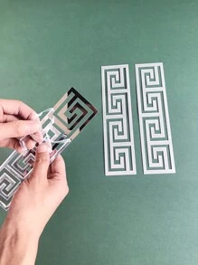 10 Cái/lốc Rỗng Ra Gương Acrylic Dán Tường Trang Trí Nhà Cửa - Bạc - Xem 3