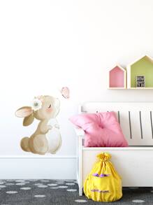 卡通兔子图案墙贴复活节