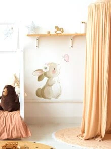 卡通兔子图案墙贴复活节