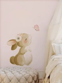 卡通兔子图案墙贴复活节