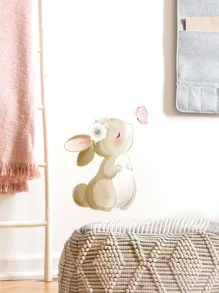 卡通兔子图案墙贴复活节