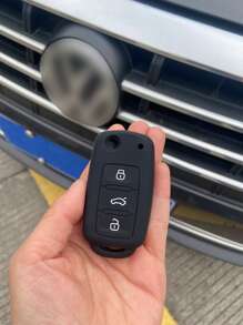Funda de silicona para llavero de coche para Skoda Polo - Negro - Ver 1