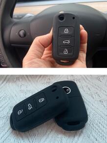 Funda de silicona para llavero de coche para Skoda Polo - Negro - Ver 5