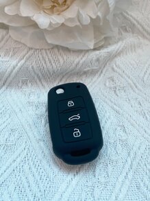 Funda de silicona para llavero de coche para Skoda Polo - Negro - Ver 6