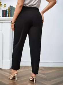 SHEIN Frenchy 秋冬高腰西装裤 - 黑色 - 查看 5