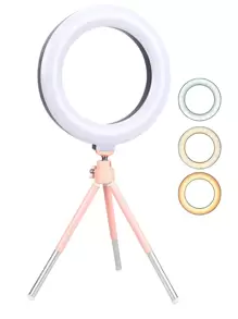 Luz de aro selfi 6 pulgadas con trípode - Rosa - Ver 1