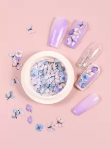 Nâng cấp diện mạo của bạn với nghệ thuật trang trí móng tay hình máy bay 1 hộp gỗ vụn hình bướm, hoa lá, trang trí móng tay cho phụ nữ và trẻ em gái - Nhiều màu - Xem 1