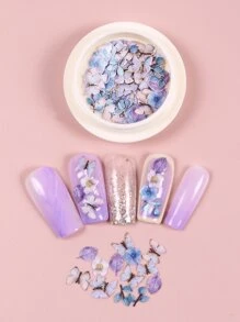 Nâng cấp diện mạo của bạn với nghệ thuật trang trí móng tay hình máy bay 1 hộp gỗ vụn hình bướm, hoa lá, trang trí móng tay cho phụ nữ và trẻ em gái - Nhiều màu - Xem 2