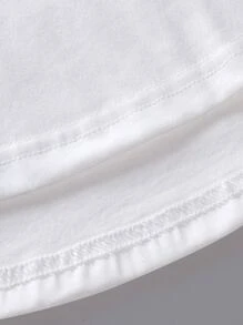 Manfinity Homme 男士T卹，合身設計，圓領短袖，圖形T卹，綁染設計，休閒夏季，聚酯纖維 - 藍白色 - 查看 3