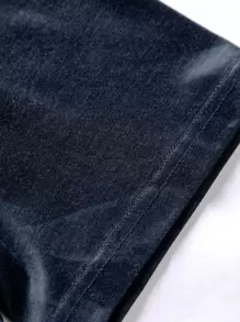 Manfinity Homme 男士T卹，合身設計，圓領短袖，圖形T卹，綁染設計，休閒夏季，聚酯纖維 - 藍白色 - 查看 6