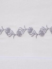 珊瑚絨刺繡純色浴巾/毛巾，適用於浴室毛巾、飯店、健身房、學校、開學季、旅行、旅行配件、居家必需品、護膚 - 白色 - 查看 6