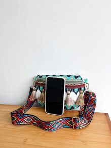 Colour Block Tassel Decor Bum Bag - Multicolor - View 6