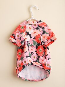 1pc Flower Print Pet Tee For Dog And Cat For Summer - Multicolor - View 4