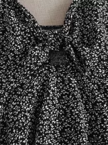 Soleia 結飾滿版植物吊帶上衣 - 黑色 - 查看 4