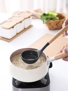 套裝/8入組, 廚房用具套裝, 包括抹刀, 開槽轉動器, 長柄勺, 開槽勺, 油刷, 矽膠抹刀和意大利麵條刀, 矽膠廚具套裝帶木柄, 廚房小工具, 廚房配件, 家庭廚房用品 - 彩色 - 查看 3