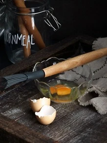 套裝/8入組, 廚房用具套裝, 包括抹刀, 開槽轉動器, 長柄勺, 開槽勺, 油刷, 矽膠抹刀和意大利麵條刀, 矽膠廚具套裝帶木柄, 廚房小工具, 廚房配件, 家庭廚房用品 - 彩色 - 查看 5