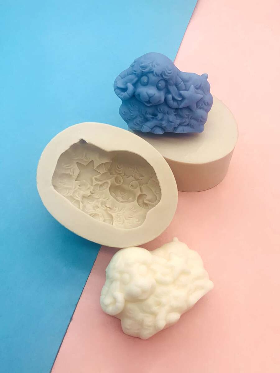 1pc Cừu hình con cừu màu ngẫu nhiên Khuôn silicone - Nhiều màu - Xem 1