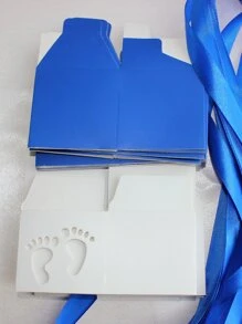10pcs Foot Pattern Gift Bag With Ribbon - Royal Blue - View 2