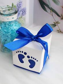 10pcs Foot Pattern Gift Bag With Ribbon - Royal Blue - View 4