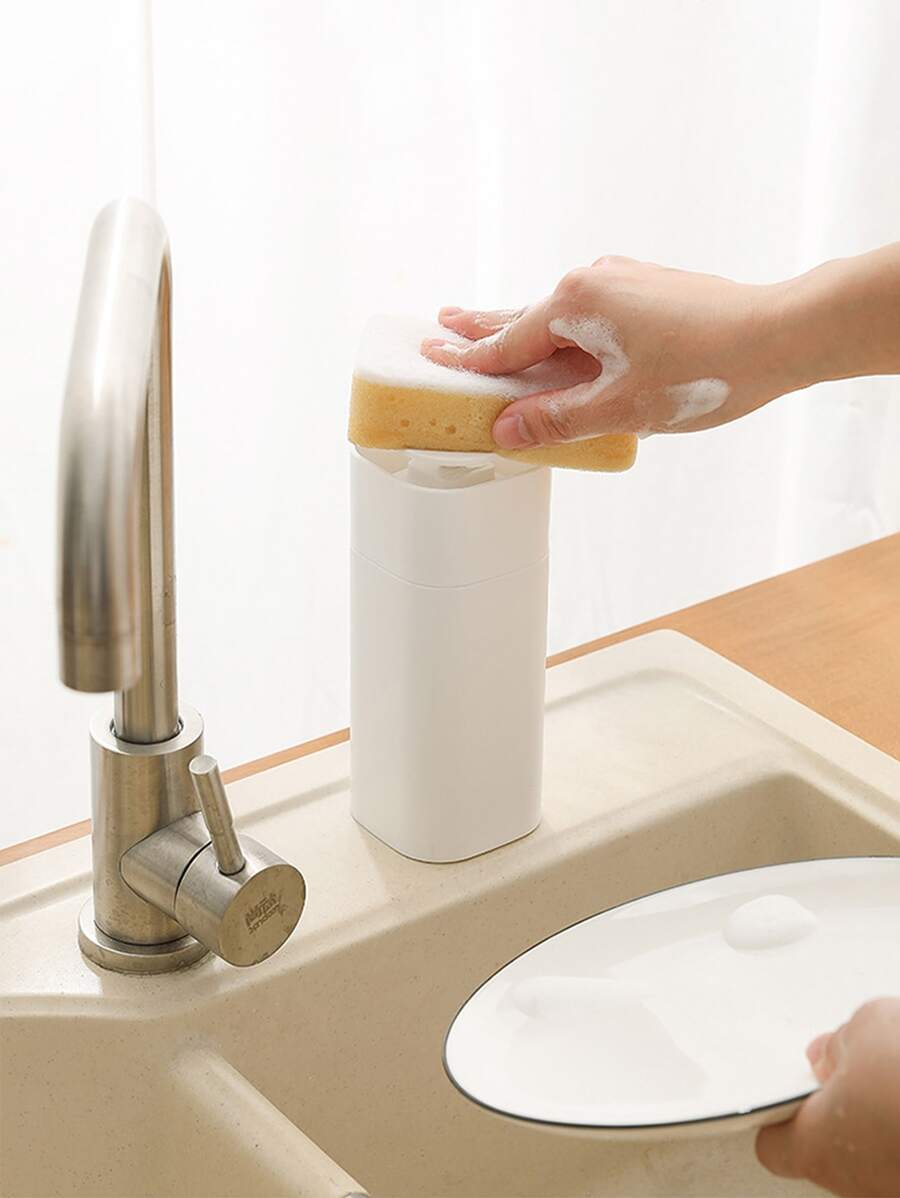 1 Hộp Đựng Xà Phòng Đa Năng, Trắng ABS Đẩy Lên Hộ Gia Đình Chai Dưỡng Da - trắng - Xem 1