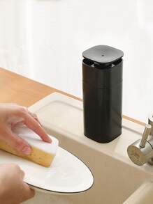 1pc Multifunction Soap Dispenser, Black ABS Hand Press Washing Fluid Bottle For Home - Black - View 2