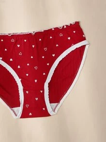 Plus 5pack Strawberry Print Panty - Red and White - View 3