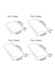 1入組提花葉子圖案沙發座位套 - 咖啡棕 - 查看 3