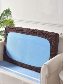 1入組提花葉子圖案沙發座位套 - 咖啡棕 - 查看 1