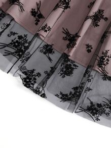 SHEIN Unity Mesh Overlay Tie Shoulder Cami Dress - Dusty Pink - View 4