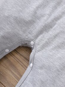 男嬰拼接面卡通圖案T恤連體褲 - 灰色 - 查看 6