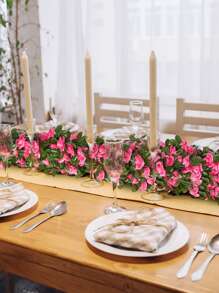 1 vòng hoa hồng nhân tạo 45 đầu màu hồng/đỏ để trang trí đám cưới - Màu Hồng Tươi - Xem 3