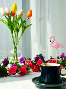 1 vòng hoa hồng nhân tạo 45 đầu màu hồng/đỏ để trang trí đám cưới - Màu Hồng Tươi - Xem 5