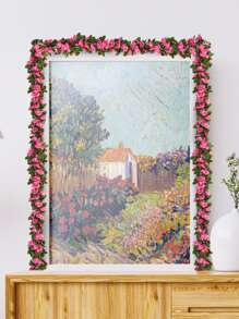 1 vòng hoa hồng nhân tạo 45 đầu màu hồng/đỏ để trang trí đám cưới - Màu Hồng Tươi - Xem 6