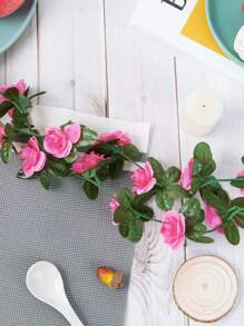 1 vòng hoa hồng nhân tạo 45 đầu màu hồng/đỏ để trang trí đám cưới - Màu Hồng Tươi - Xem 7