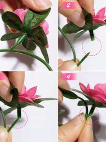 1 vòng hoa hồng nhân tạo 45 đầu màu hồng/đỏ để trang trí đám cưới - Màu Hồng Tươi - Xem 8