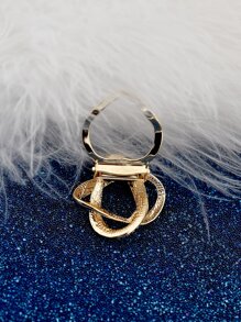 Rhinestone Decor Scarf Buckle, Versatile, And Stylish Fashionable Brooch - Gold - View 5