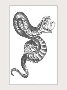 1 מדבקת קעקוע נחש - כחול - ראה 1