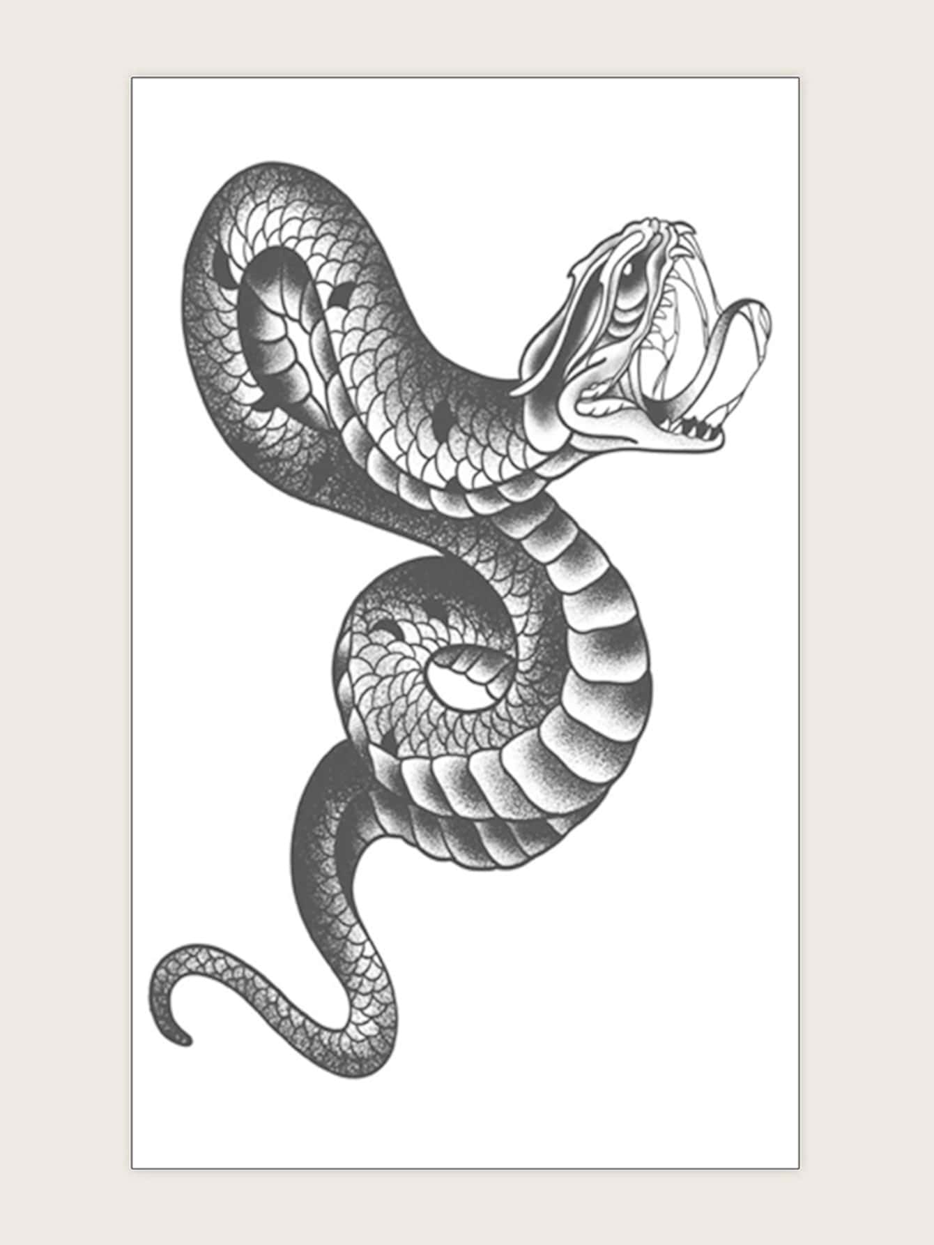 1 מדבקת קעקוע נחש - כחול - ראה 1