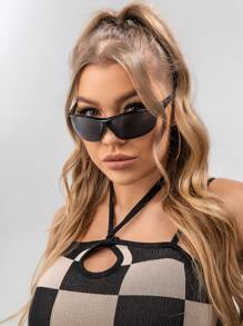 简约时尚眼镜遮阳女士太阳镜 - 女性夏季海滩度假、户外、旅行的完美旅行配件 - 灰色 - 查看 3